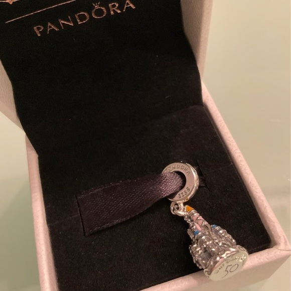 Disney Pandora Charm Walt Disney World 50th Anniversary Castle Silver Charm #36 - Picture 4 of 6